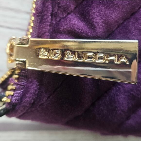 Big Buddha Quilted Purple Velvet Studded Crossbody Purse - Picture 4 of 13